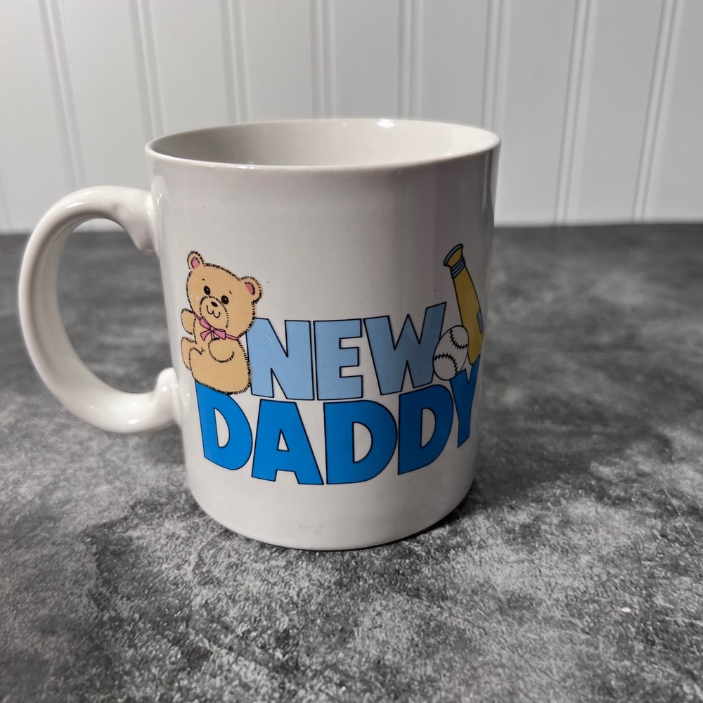 Vintage Russ New Daddy Teddy Bear Coffee Mug | Fathers Day | Baseball